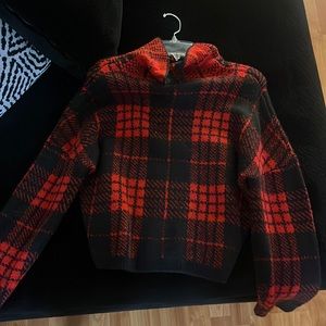 Checkered sweater crop top